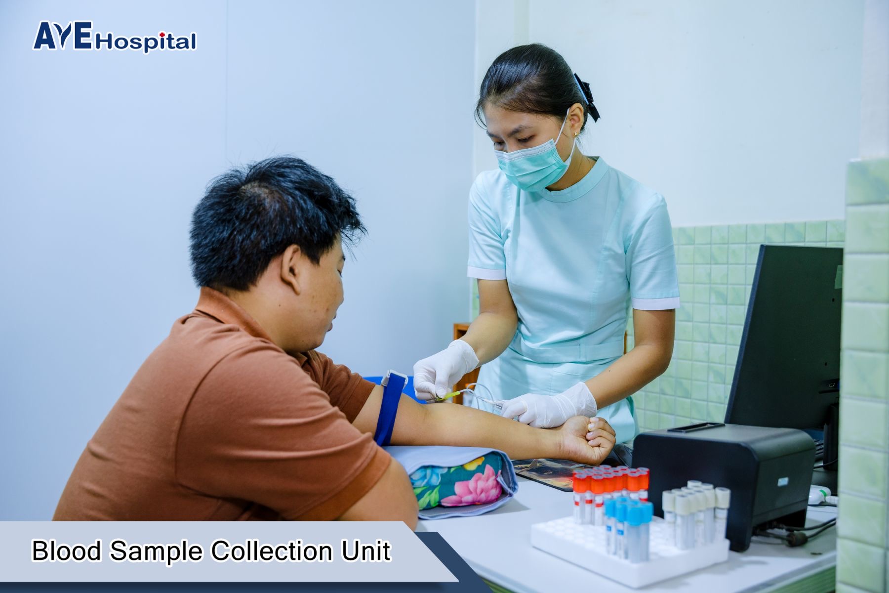 Aye Hospital blood sample collection unit